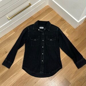 Agolde Glinda Denim Snap Button Down Shirt Size XS